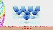 CobaltRoyal Blue Clear Stem TwoTone Wine Glasses  Set of 4 9e4cb501