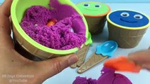 Kinetic Sand Ice Cream Smiley Face Surprise Cups with Anpanman Toys