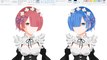 How I Draw using Mouse on Paint  - Ram and Rem Re:Zero