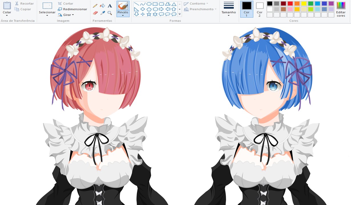 How I Draw using Mouse on Paint  - Ram and Rem Re:Zero