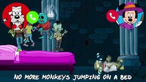 Five Little Baby Zombie Friends Jumping on the Bed at Mickey Mouse Clubhouse