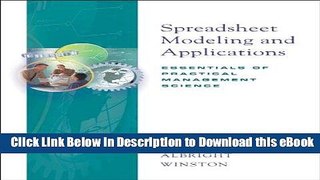 [Read Book] Spreadsheet Modeling and Applications: Essentials of Practical Management Science