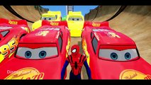 Colors Mcqueen Cars in Funny Spiderman Cartoon with Action Nursery Rhymes Songs for Children