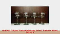 Buffalo  Bison Glass Engraved 16 oz Balloon Wine Set of 4 d2ae9368