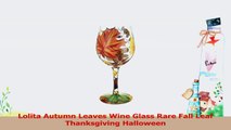 Lolita Autumn Leaves Wine Glass Rare Fall Leaf Thanksgiving Halloween 25ea77ec