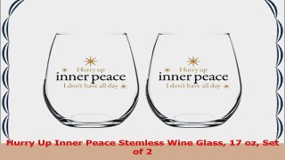 Hurry Up Inner Peace Stemless Wine Glass 17 oz Set of 2 405edcb2