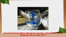 Hand Painted Blue Nautical Anchor Stemless Wine Glasses 20 oz Set Of 2 f104ee4a