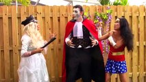 Vampire vs Frozen Elsa, Police, Rapunzel, Wonderwoman - vampire goes to jail