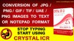 CONVERSION OF JPG/PNG/GIF/TIF/UAE/PNG IMAGES TO TEXT OR NOTEPAD FORMAT