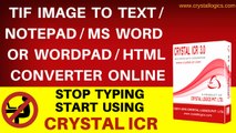 TIF Image to text/notepad/ms word or wordpad/html converter online