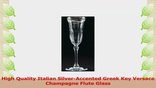 Italian SilverAccented Greek Key Versace 9 inches Champange Flute Wine Glass 6Piece Set 1fd9f3a6