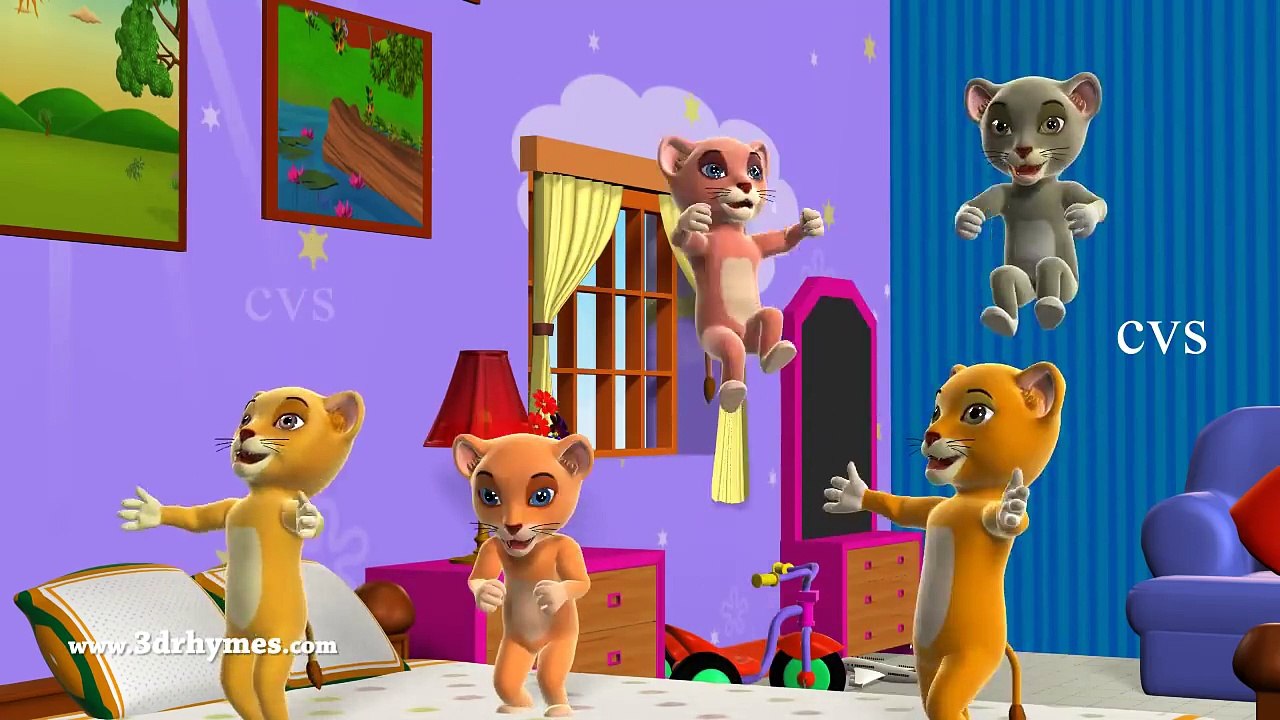 5 Little Lion Cubs _ Five Little Monkeys Jumping on the Bed - Kids' Songs & Rhymes for Children-3D98vyoBfIw