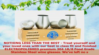 Stainless Steel Wine Glasses  Set of 4 Large  Elegant Stemless Goblets 18 oz  692087b3