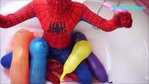5 гигантские влажные Воздушные Шары цвета Человек-паук учим цвета воздушный шар семейных детских пальцев Сборник