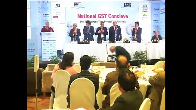 Manish Sisodia Addressing at National Goods & Services Tax Conclave in Delhi.
