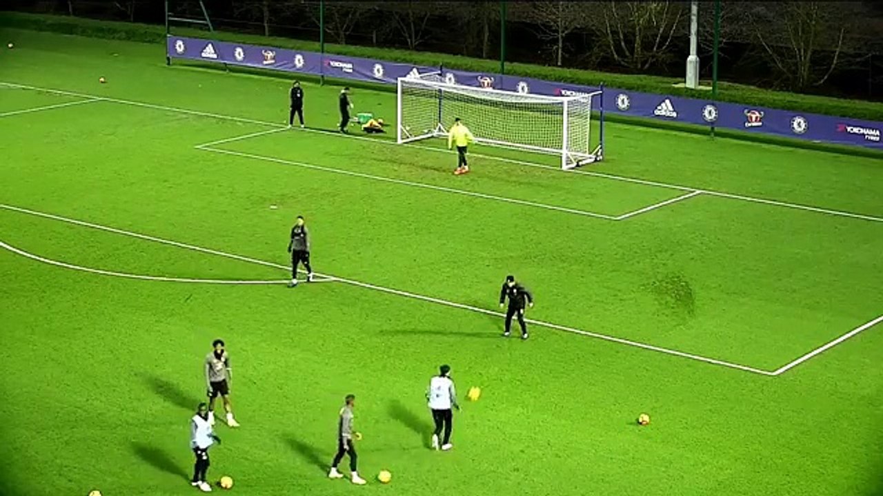 Cesc Fabregas somehow lobs Thibaut Courtois in Chelsea training