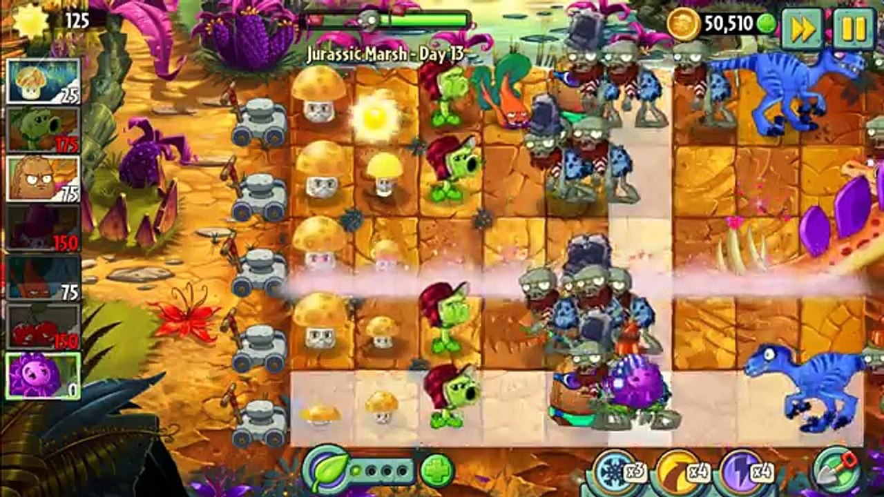 Plants vs Zombies 2 - Jurassic Marsh Day 13
