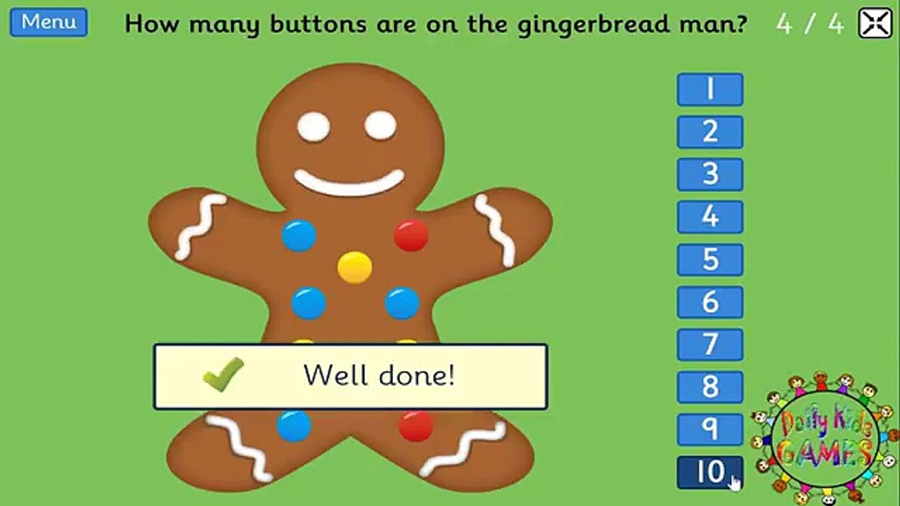 Learn to Count Numbers 1 to 10 With GingerBread