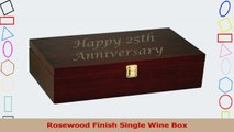 Rosewood Finish Single Wine Box with Tools and Wine Glasses ae2f7e30