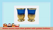 KCHAIN 2PCS Gold Stamping Blue Glass Wine Goblets B af427572