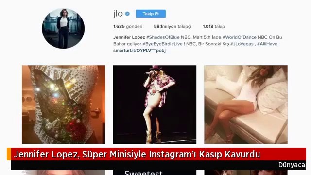 Jennifer Lopez, Süper Minisiyle Instagram'ı Kasıp Kavurdu