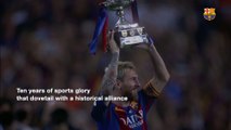The FCB Foundation – UNICEF alliance’s  trophies, at the Camp Nou Experience