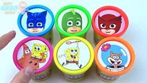 Сups Stacking Toys Play Doh Clay Pj Masks Disney Spongebob Collection Learn Colors for Kids