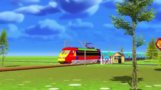 Learn Colours With Animals Names Train | Dinosaurs Gorilla Shark Finger Family Rhymes | AB