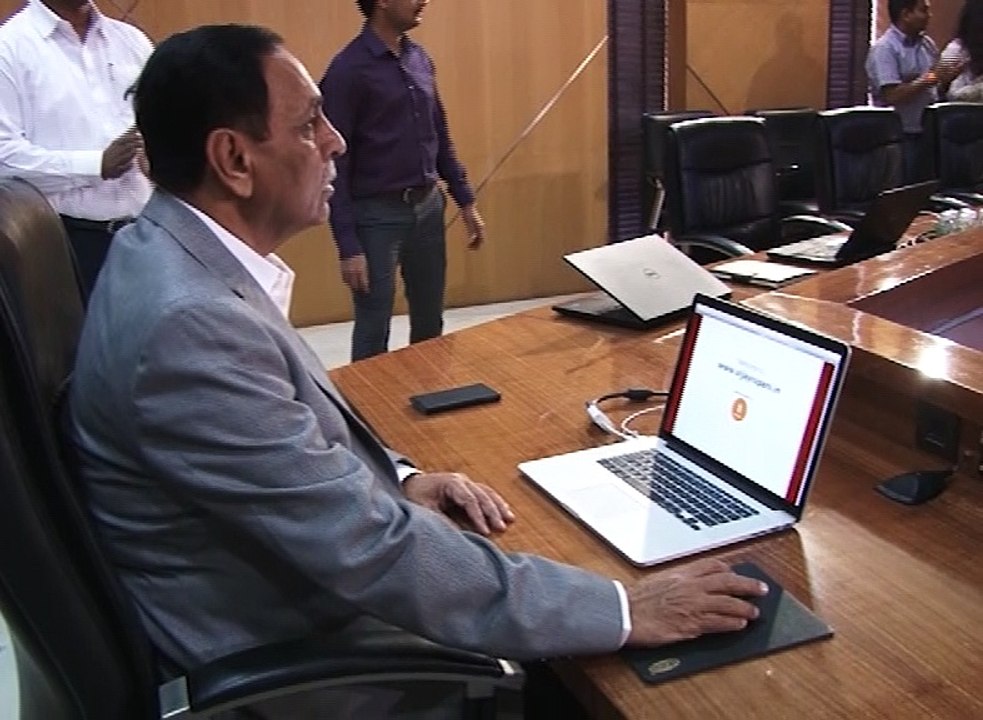 GANDHINAGAR-CM WEBSITE LUNCHING GUJARAT CM RUPANI