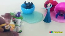 Eggs Surprise Toys Batman and Superman steal Elsas Easter Egg Disney Toys Story Learn Colors Slime