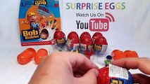 Bob the Builder Surprise Eggs Opening Toys -12 Kinder Surprise Egg Style Toys
