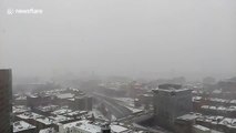 People urged to stay off the roads as blizzard hits Boston