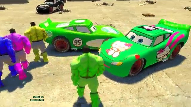 HULK COLORS FUN!! Custom MY LITTLE PONY Lightning McQueen CARS Colors! + Children Songs & Rhymes