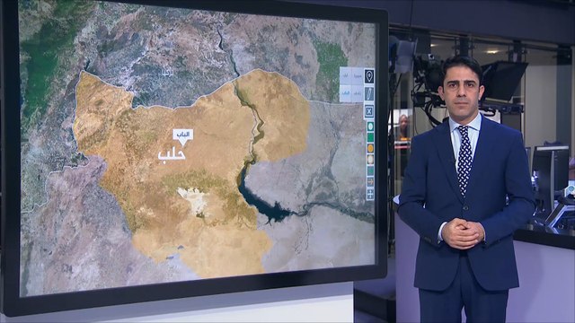 خارطة المعارك بمدينة الباب والمناطق المحيطة بها