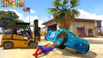 Dinoco Save McQueen Spiderman mend Cars Transporter Nursery Rhymes Songs for Children Cartoon