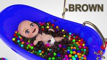 Baby doll bath time learn colors 3D Candy Play Drinking Milk - Colours for Kids Children Part 2