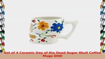 Set of 4 Ceramic Day of the Dead Sugar Skull Coffee Mugs DOD 6a8dcfb8