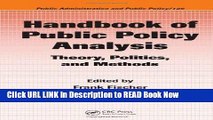 [PDF] Handbook of Public Policy Analysis: Theory, Politics, and Methods (Public Administration