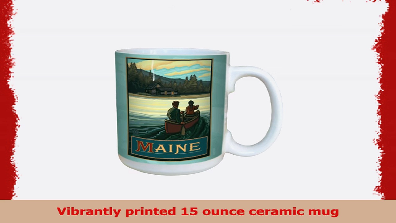 TreeFree Greetings lm43270 Vintage Maine Canoeing by Paul A Lanquist Ceramic Mug with e0cca8c2