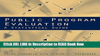 [DOWNLOAD] Public Program Evaluation: A Statistical Guide Full Online