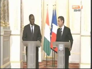 Conférence de presse conjointe des Présidents Ouattara et Sarkozy à l'Elysée