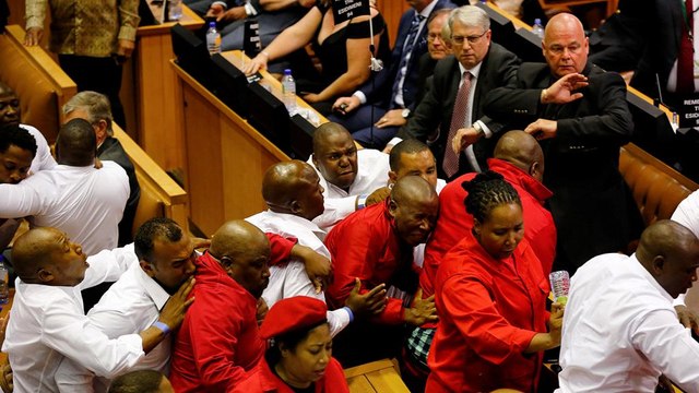 South Africa: Brawls break out during Zuma's State of the Nation address