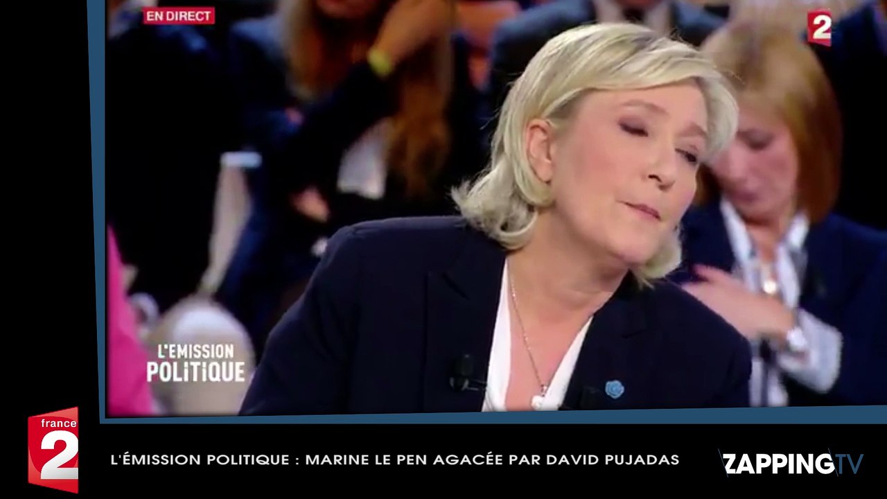 Marine Le Pen agacée par David Pujadas dans L'émission Politique, elle réplique sèchement (Vidéo)