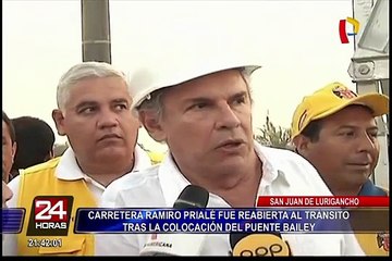 Download Video: SJL: pobladores temen que puente Huaycoloro colapse tras crecida del río