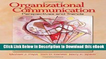 [Read Book] Organizational Communication: Perspectives and Trends Online PDF