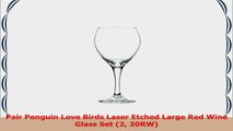 Pair Penguin Love Birds Laser Etched Large Red Wine Glass Set 2 20RW a9bd060c