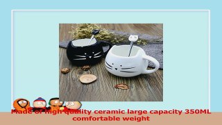 Teagas Cat Coffee Mugs for Boyfriend or Husband  Black  White Ceramic Cat Coffee Mugs e3bca256