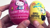SpongeBob Surprise Egg and Hello Kitty Surprise Egg Unwrapping - Surprise Toy Review