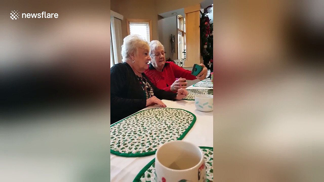 Grandmothers struggle to take a selfie