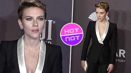 Scarlett Johansson ROCKS Pantsuit At 19th AmfAR New York Gala  Unseen Video